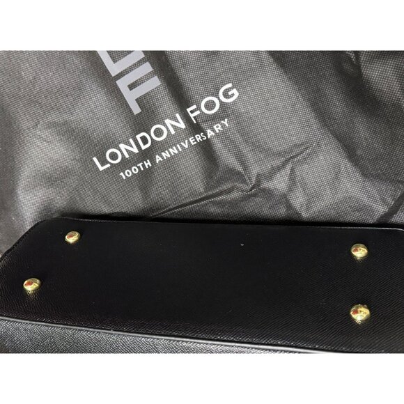 London Fog 100th Anniversary Black‎ Saffiano Tote Bag  NWT & NWB - Picture 8 of 10